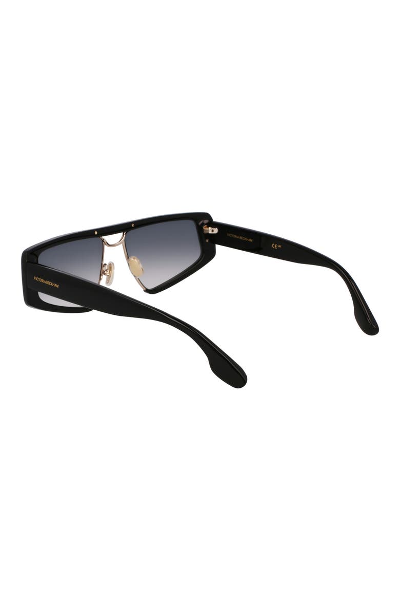 Classic Logo 57mm Gradient Modified Rectangular Sunglasses, Alternate, color, BLACK