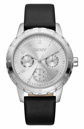 Active Multifunction Leather Strap Watch, 38mm