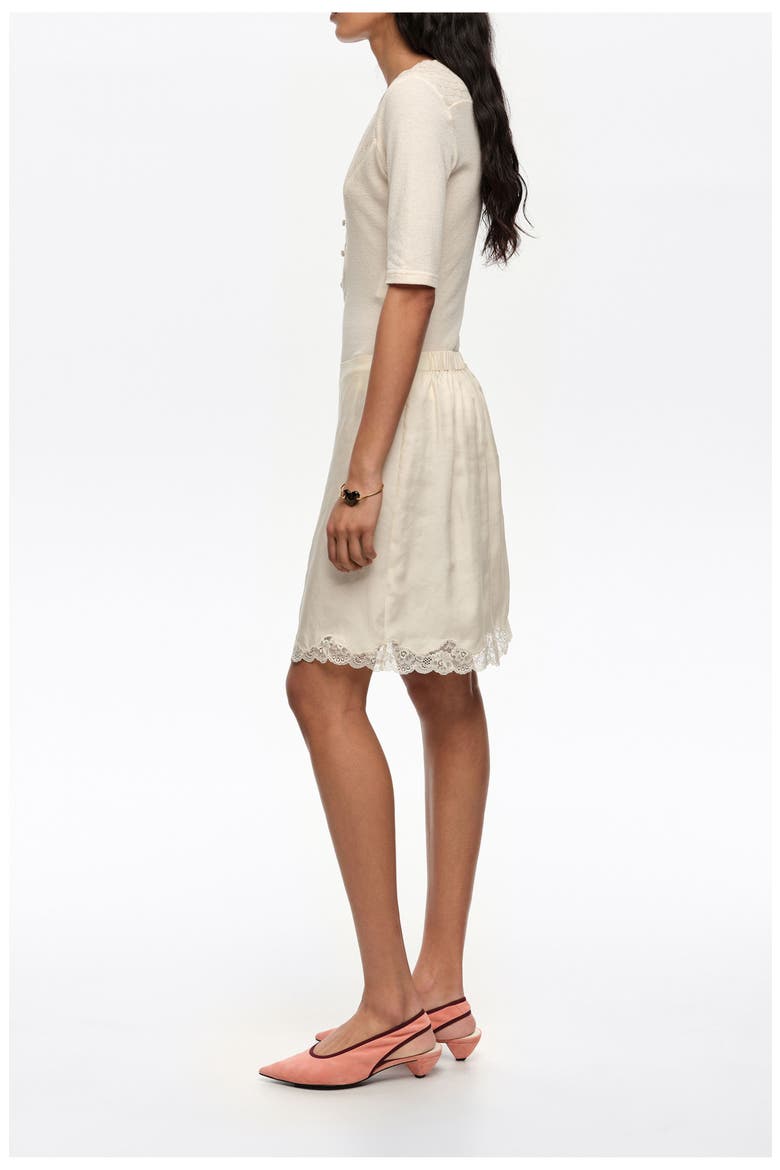 Lace Mini Skirt, Alternate, color, IVORY