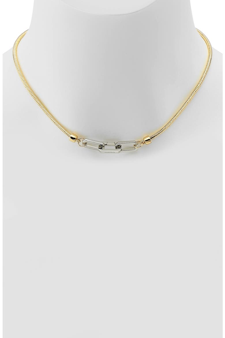 Snake Chain Collar Necklace, Alternate, color, GOLD/ RHODIUM
