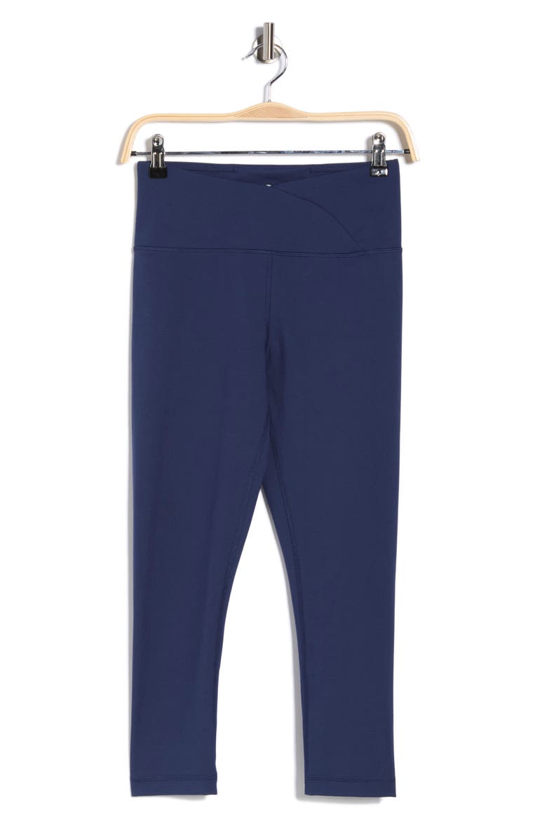 Lana Interlock Crossover High Rise Leggings, Alternate, color, NAVAL BLUE