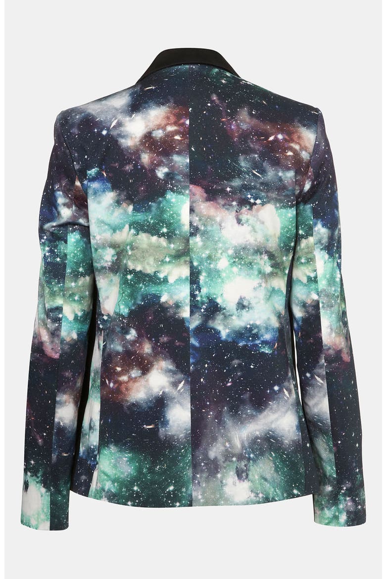 'Galactic' Print Blazer, Alternate, color, GREEN