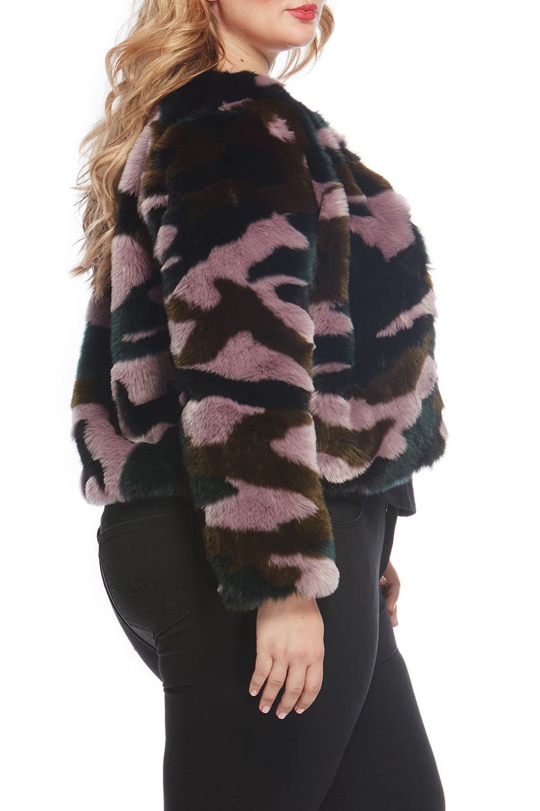 Faux Fur Jacket, Alternate, color, JACQUARD FUR