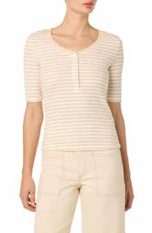 Stripe Short Sleeve Henley