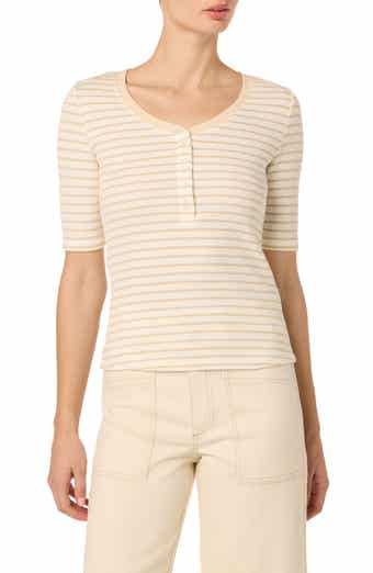 Stripe Short Sleeve Henley