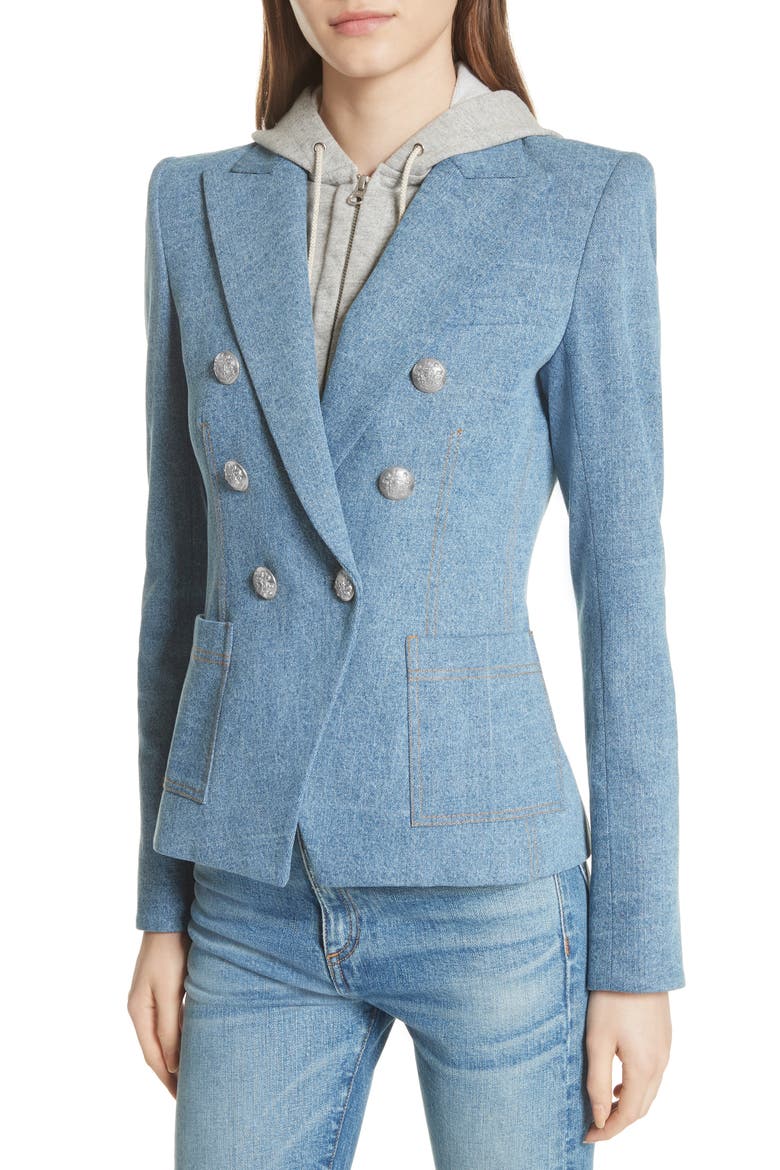 Caden Denim Dickey Jacket, Alternate, color, MID BLUE