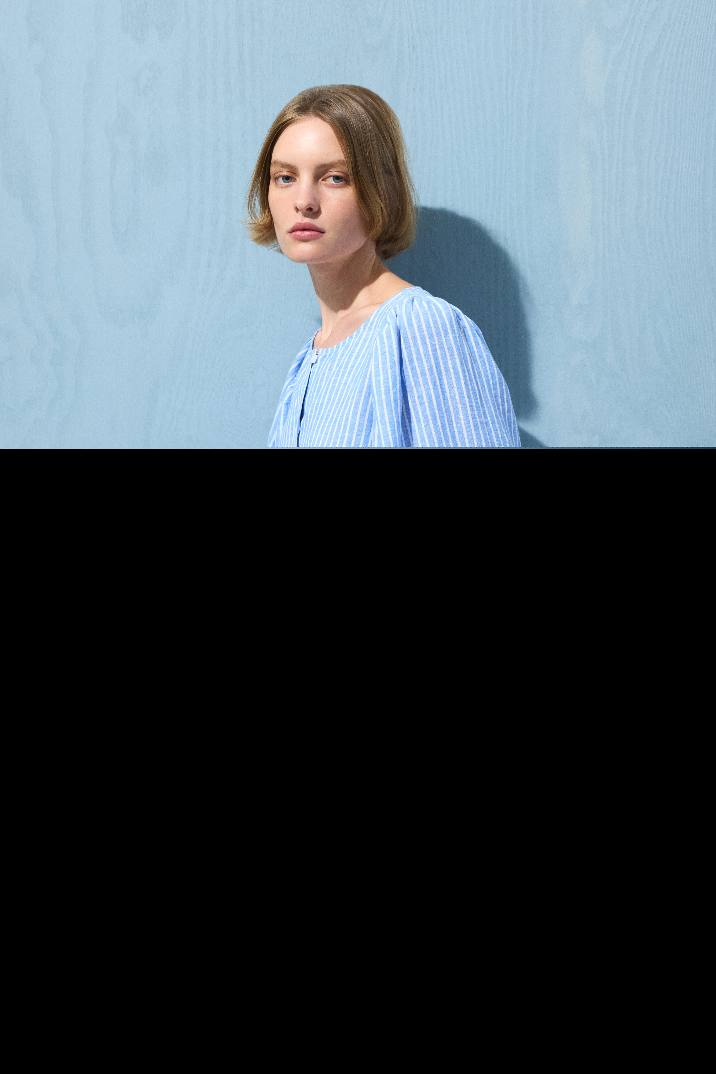Linen-blend blouse