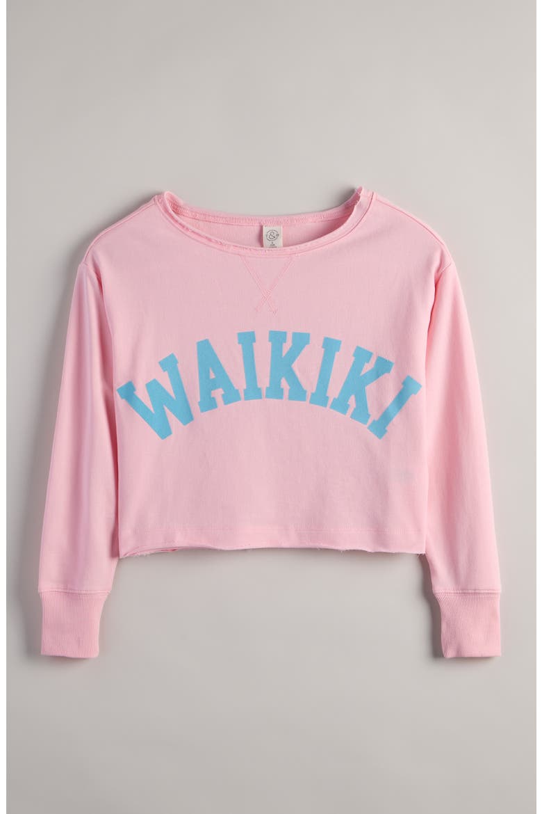 Kids' Crop Sweatshirt, Main, color, PINK ORCHID WAIKIKI