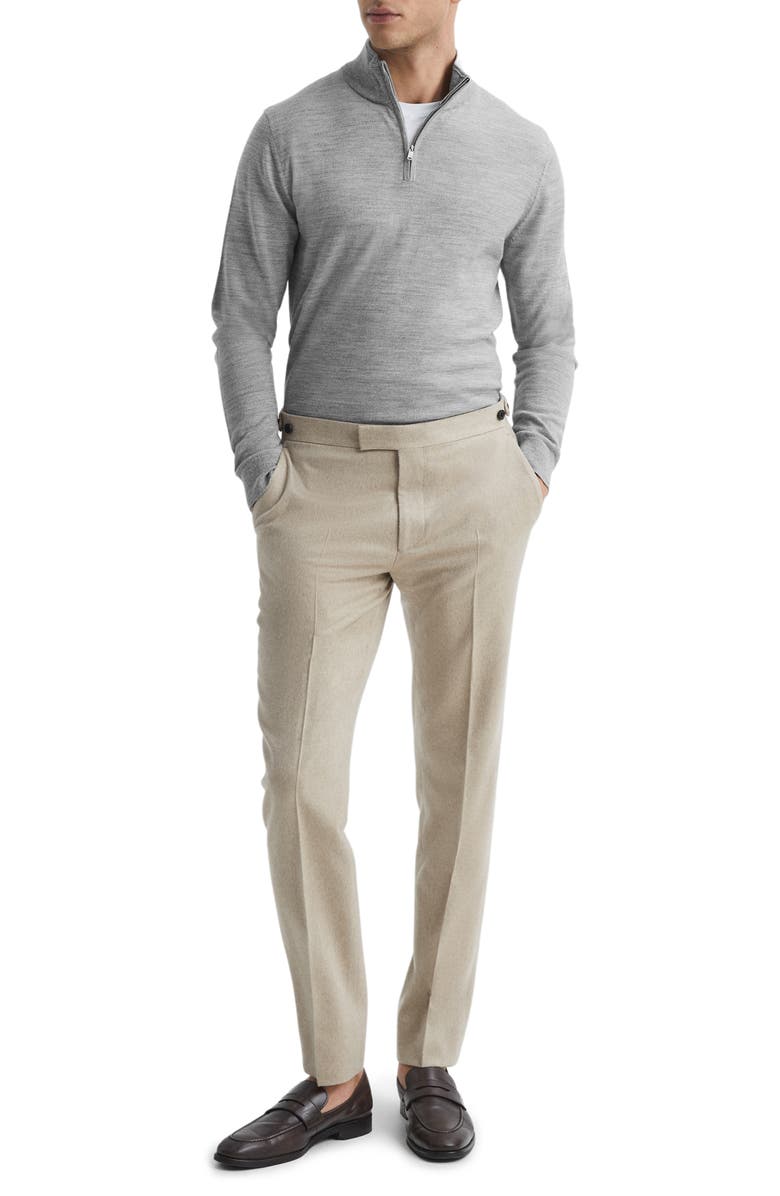 Reiss Blackhall Wool Quarter Zip Pullover, Alternate, color, Soft Grey Mouline