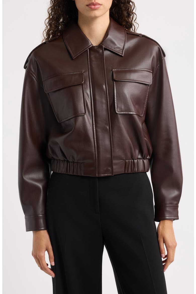 Ruby Faux Leather Jacket, Alternate, color, RASPSODY BROWN