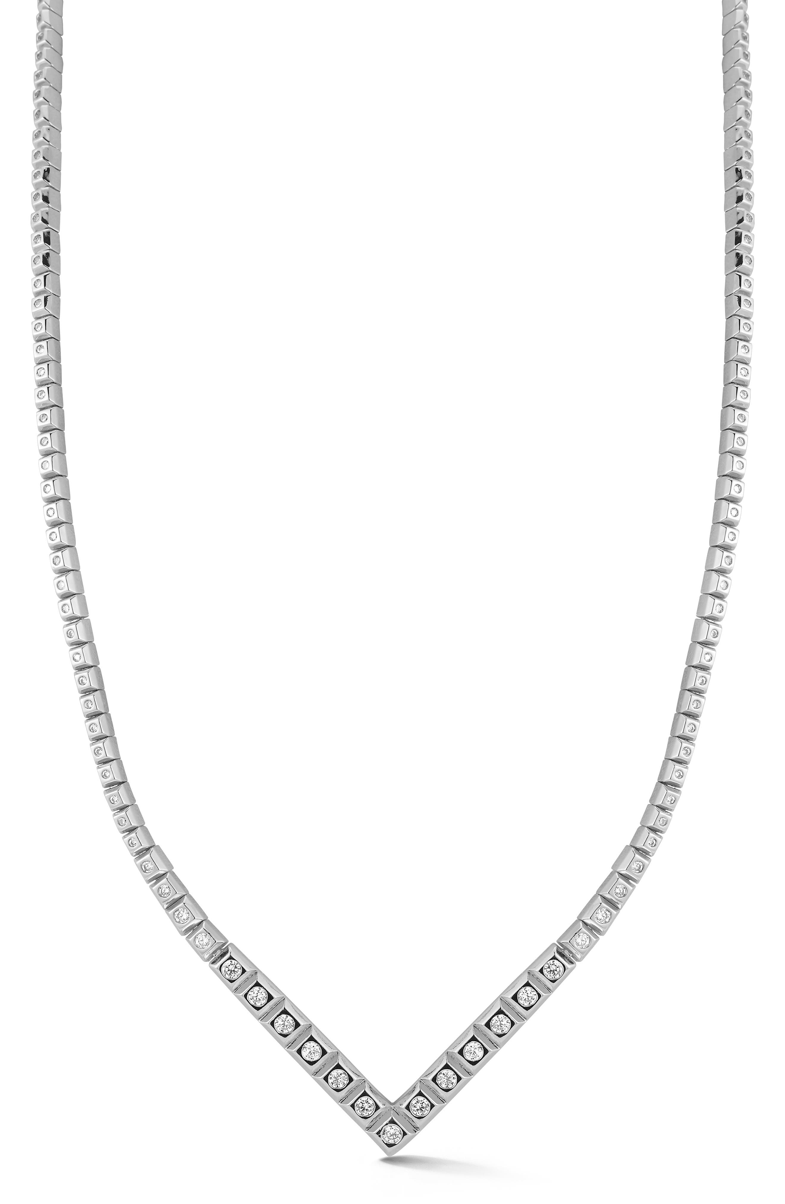 GLAZE JEWELRY Cubic Zirconia V Tennis Necklace