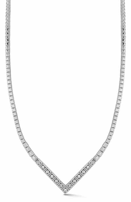 GLAZE JEWELRY Cubic Zirconia V Tennis Necklace