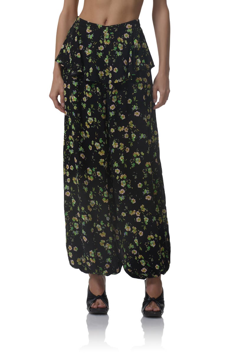 AFRM Graciela Floral Ankle Wide Leg Pants, Main, color, Citrus Daisy