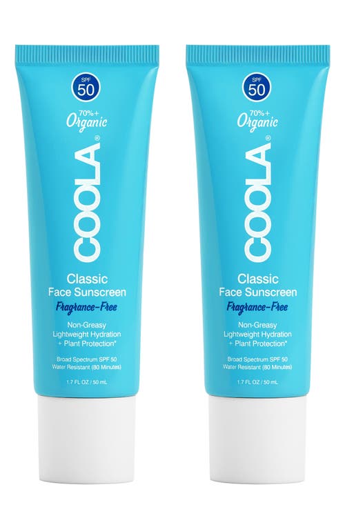 Coola ® Suncare Fragrance Free Classic Face Organic Sunscreen Lotion Spf 50 Duo $64 Value