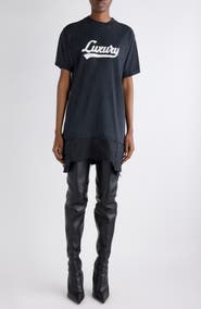 Balenciaga Luxury Embroidered Hybrid T-Shirt Dress
