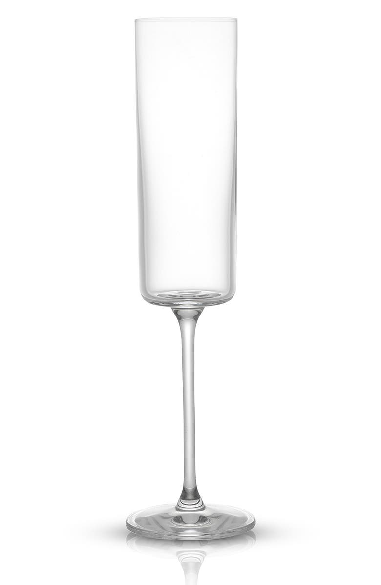 JoyJolt Claire Crystal Cylinder Champagne Glass - Set of 4, Alternate, color, Clear