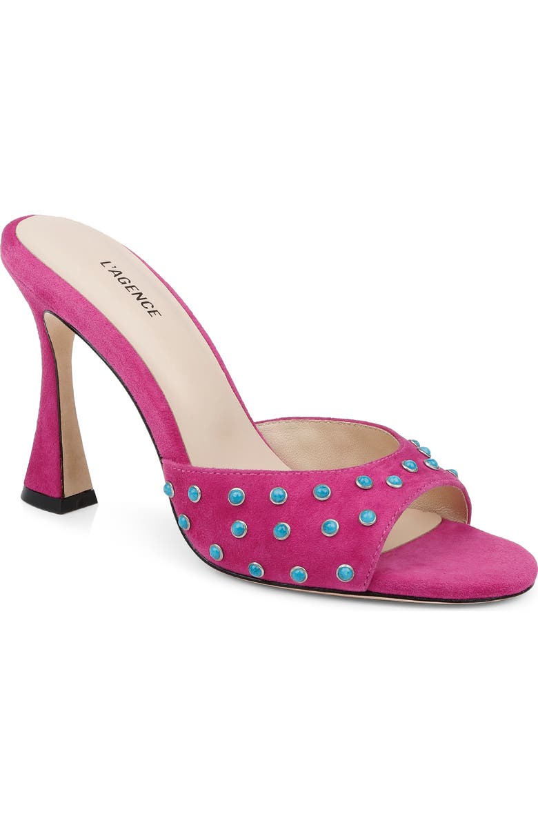 L'AGENCE Lucienne Sandal, Main, color, Magenta Suede