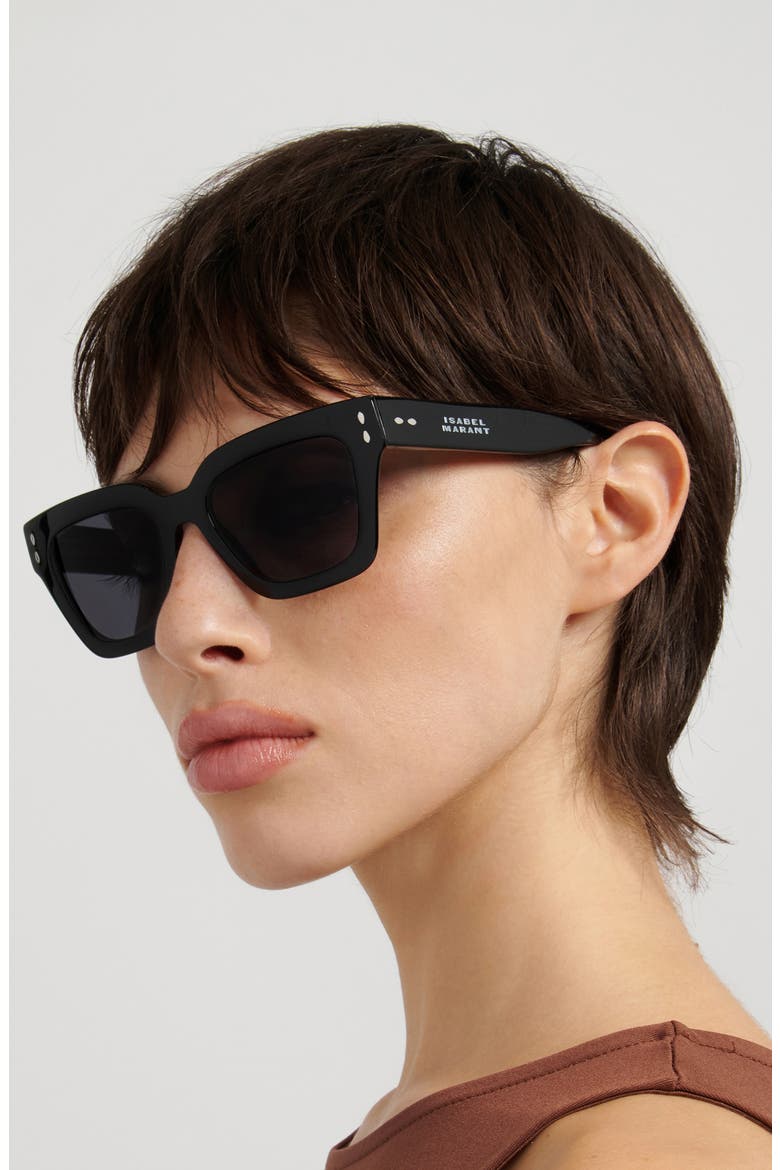 53mm Cat Eye Sunglasses, Alternate, color, BLACK/ GREY