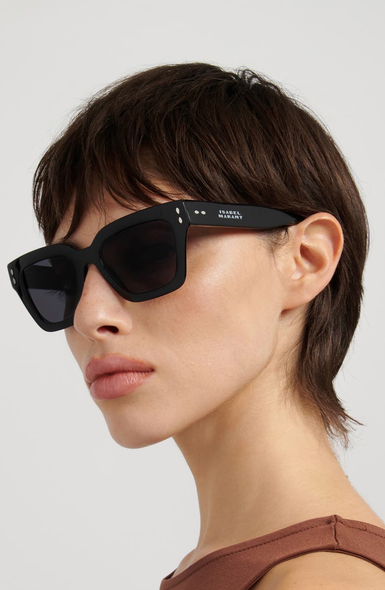 Isabel Marant 53mm Cat Eye Sunglasses, Alternate, color, Black/ Grey