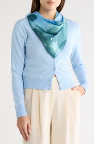 BCBG Ink Bloom Square Scarf