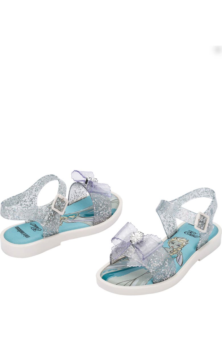 Mini Melissa x Disney Mar Jelly Sandal, Alternate, color, Clear Glit