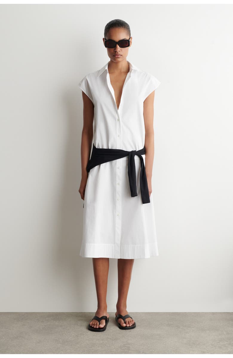 COS Sleeveless Cotton-poplin Shirt Dress, Main, color, White