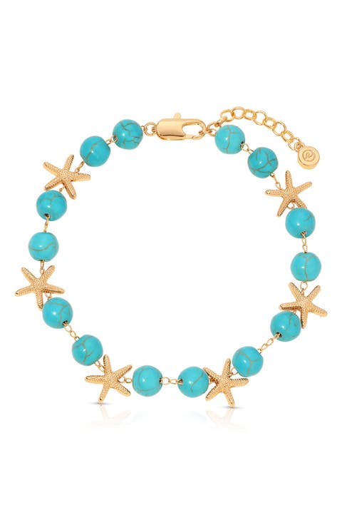 Starfish & Turquoise Anklet
