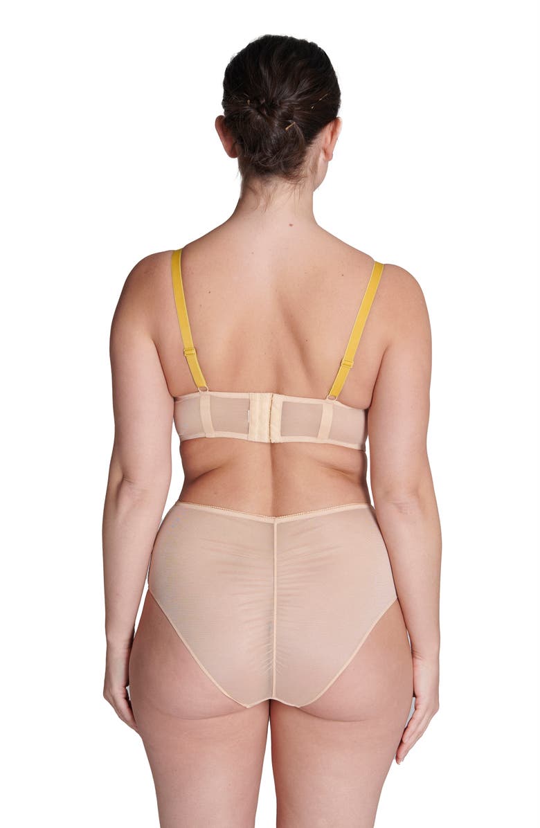 Simone Perele Adele High Waist Lace & Mesh Briefs, Alternate, color, Ginger