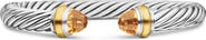 David Yurman Classic Cable Bracelet in Sterling Silver with 14K Yellow Gold and Semiprecious Stones, 7mm