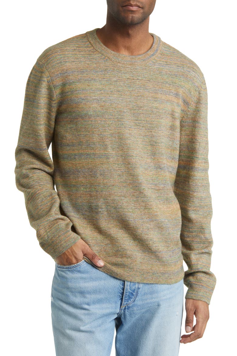 Pull Andrew Space Dye Crewneck Sweater, Main, color, LIGHT KHAKI