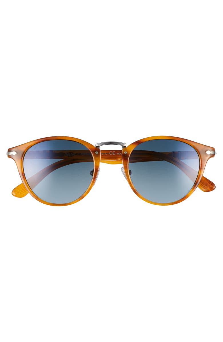 Persol 49mm Polarized Round Sunglasses, Alternate, color, 