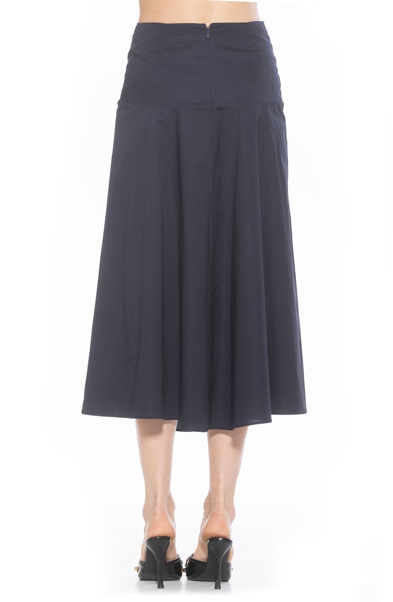 Alexia Admor Hadley Stretch Cotton Midi Skirt, Alternate, color, Navy