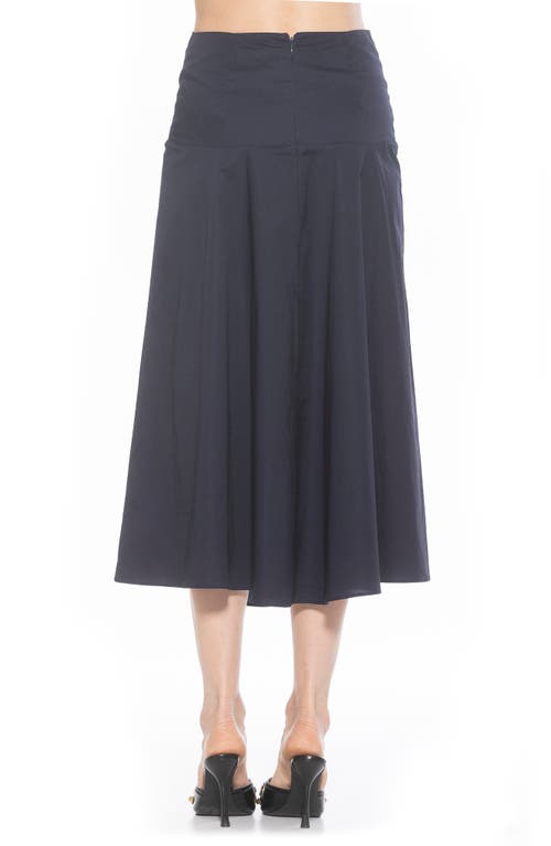 Alexia Admor Eliza Pleated Knit Skirt In Navy