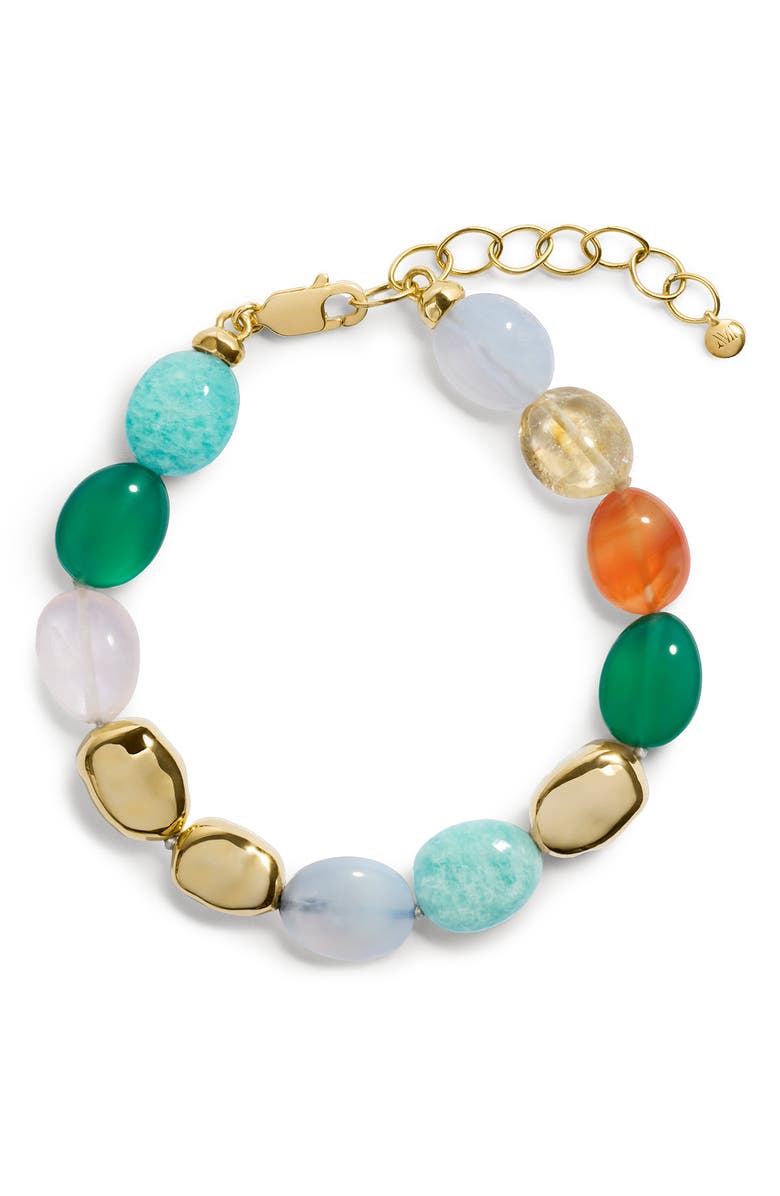 Monica Vinader Rio Multistone Bracelet, Main, color, 18K Gold Vermeil