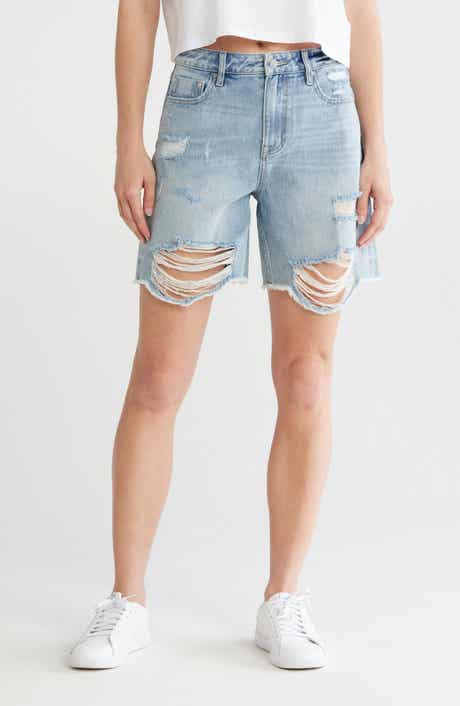 Vigoss Destructed Fray Hem Bermuda Shorts