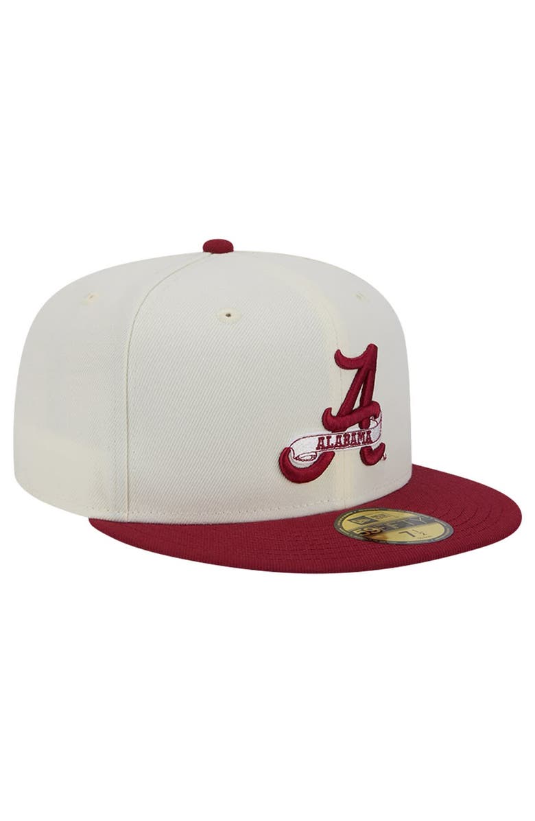 New Era Men's New Era Alabama Crimson Tide Chrome White Vintage 59FIFTY Fitted Hat, Alternate, color, 