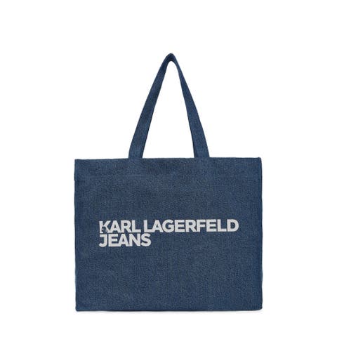 Denim Logo Shopper Tote