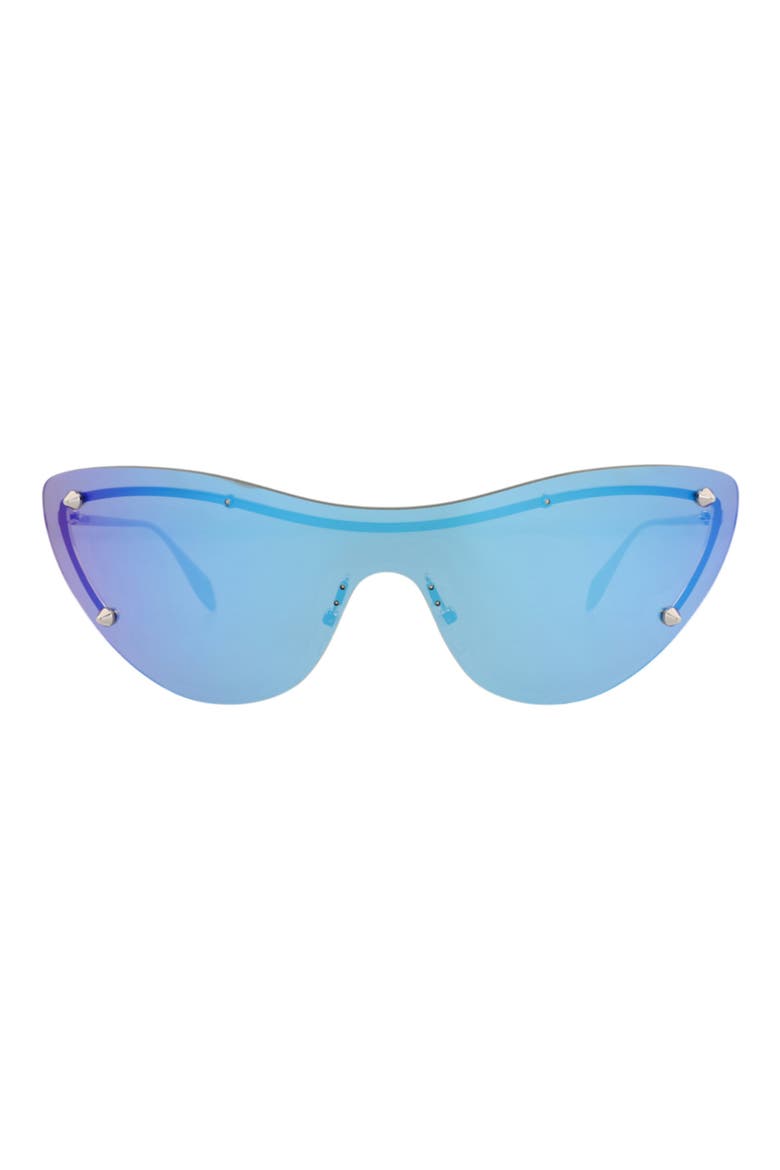 Oversize Cat Eye Shield Sunglasses, Main, color, SILVER SILVER BLUE