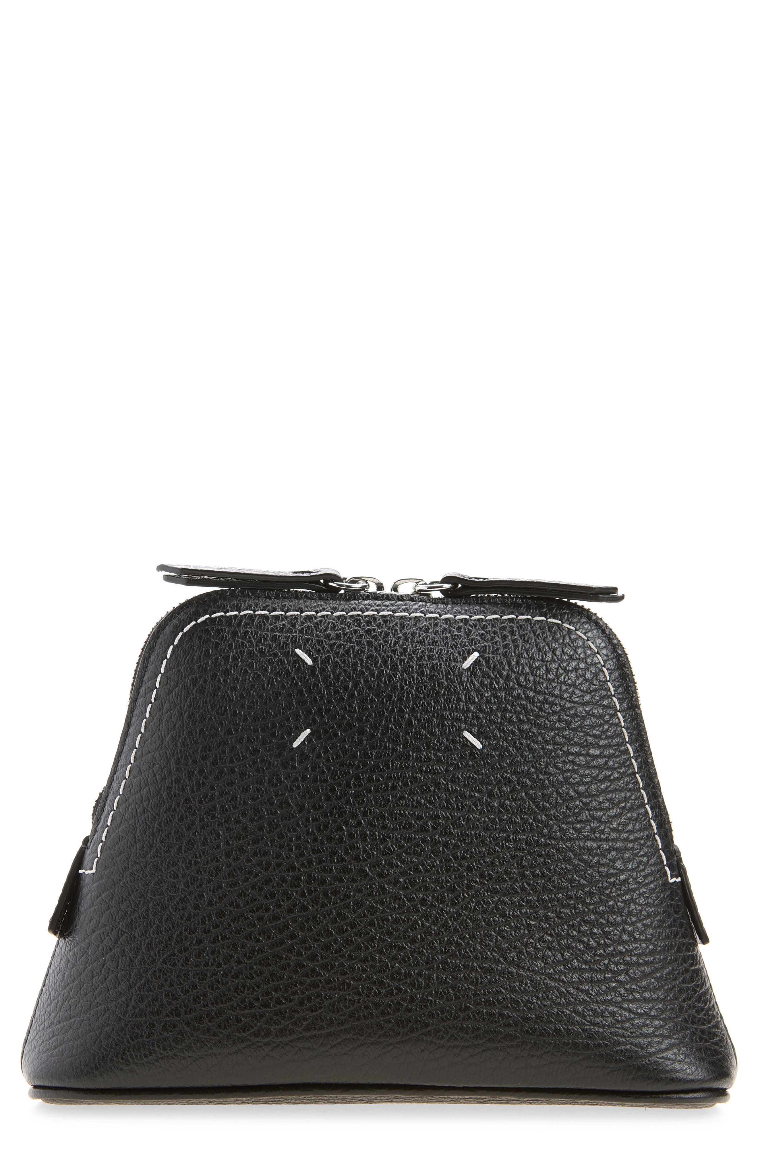 5AC Beauty Leather Pouch, Main, color, BLACK