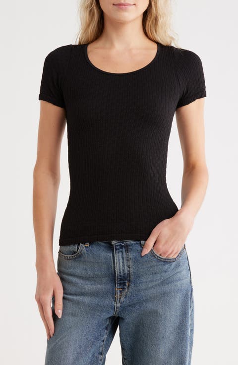 Rib Scoop Neck Top