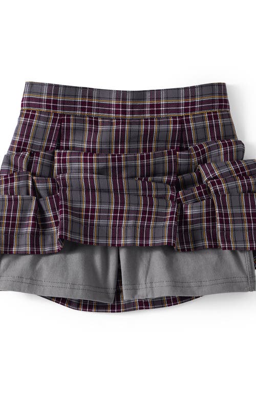 Lands' End School Uniform Girls Plaid Skort Top Of Knee In Multi