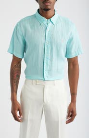 Polo Ralph Lauren Classic Fit Linen Short Slleeve Button-Down Shirt