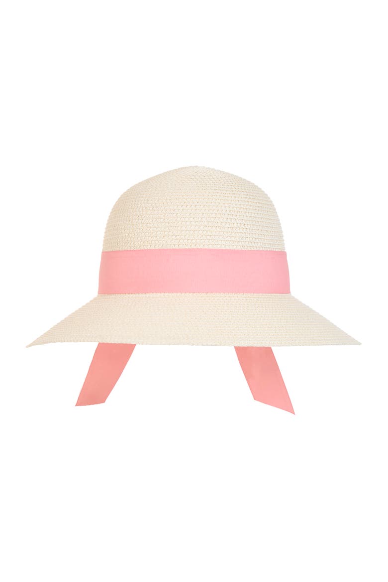 Ribbon Band Straw Sun Hat, Main, color, IVORY