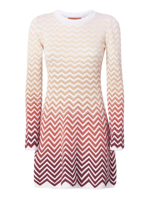 Missoni Ausgestelltes Minikleid Mit Dégradé-chevron-motiv In Neutral