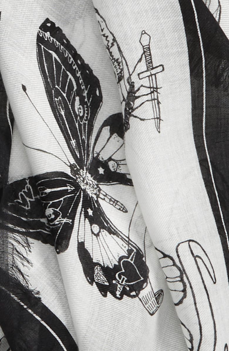 McQueen Alexander McQueen Inked Butterfly Shawl, Alternate, color, 