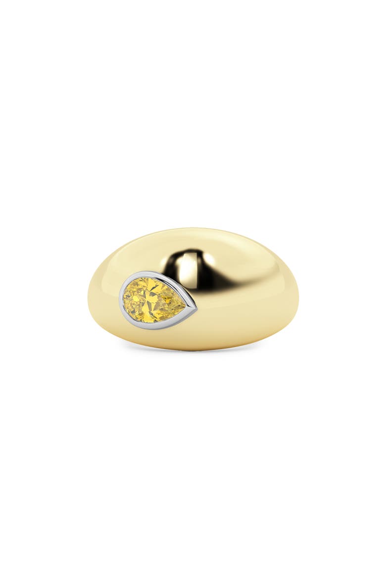 Yellow Lab Grow Diamond Dome Ring, Alternate, color, 18K YELLOW/BLACKENED GOLD