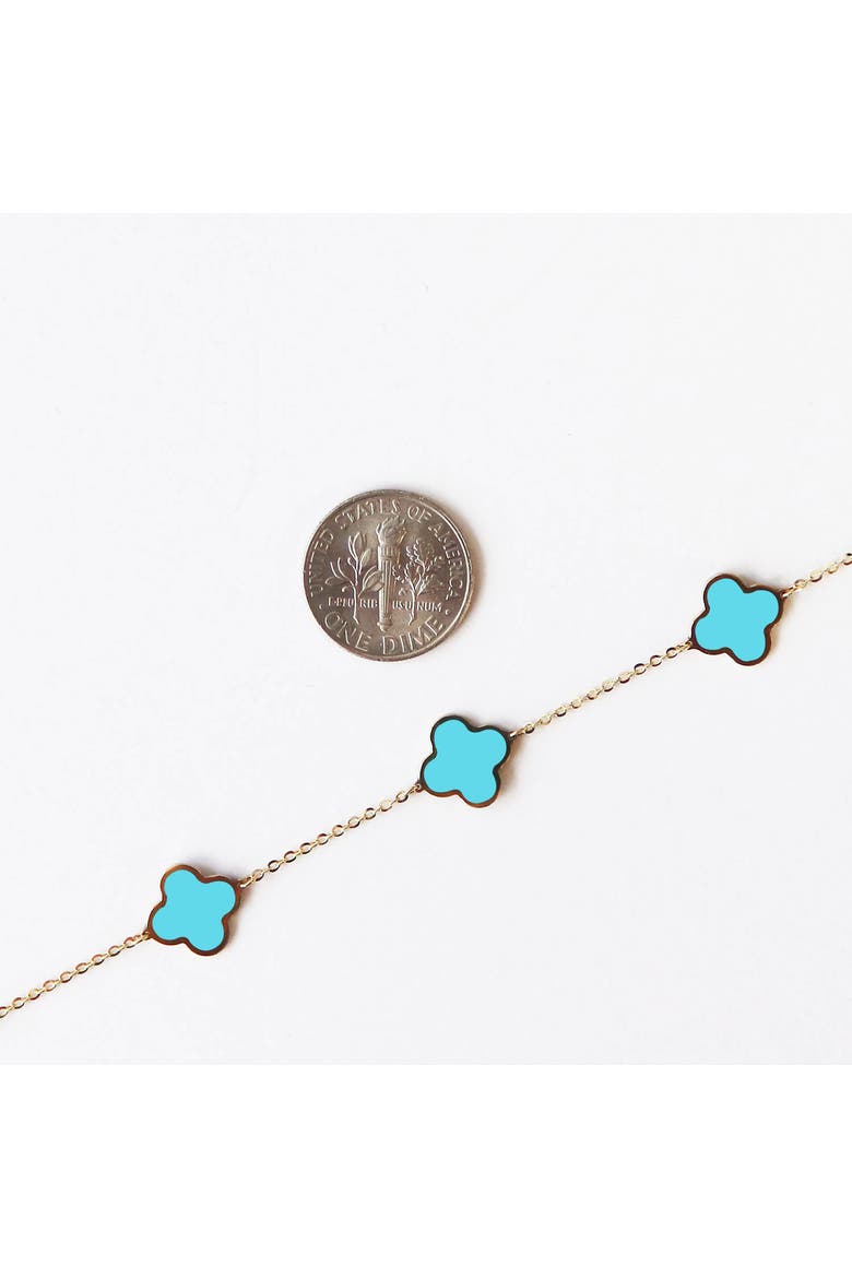 Small Turquoise Clover Bracelet, Alternate, color, Turquoise