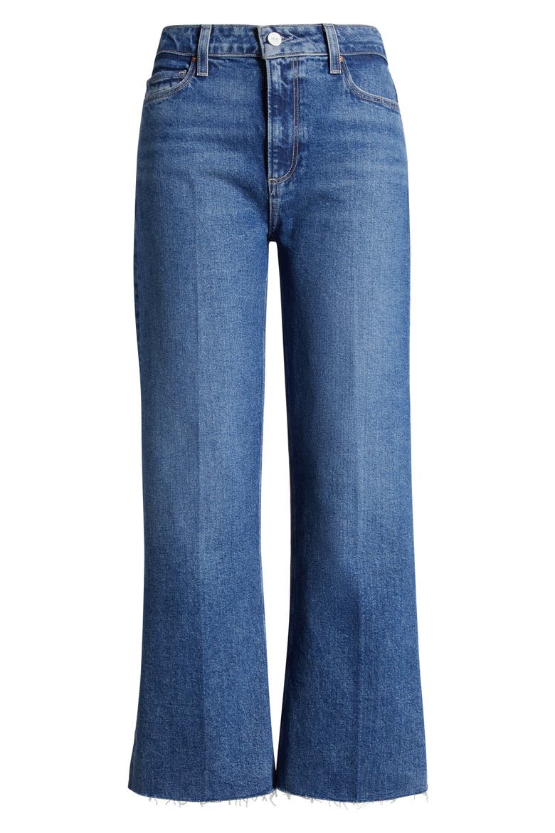 Leenah Raw Hem High Waist Ankle Wide Leg Jeans, Alternate, color, MOONCHILD