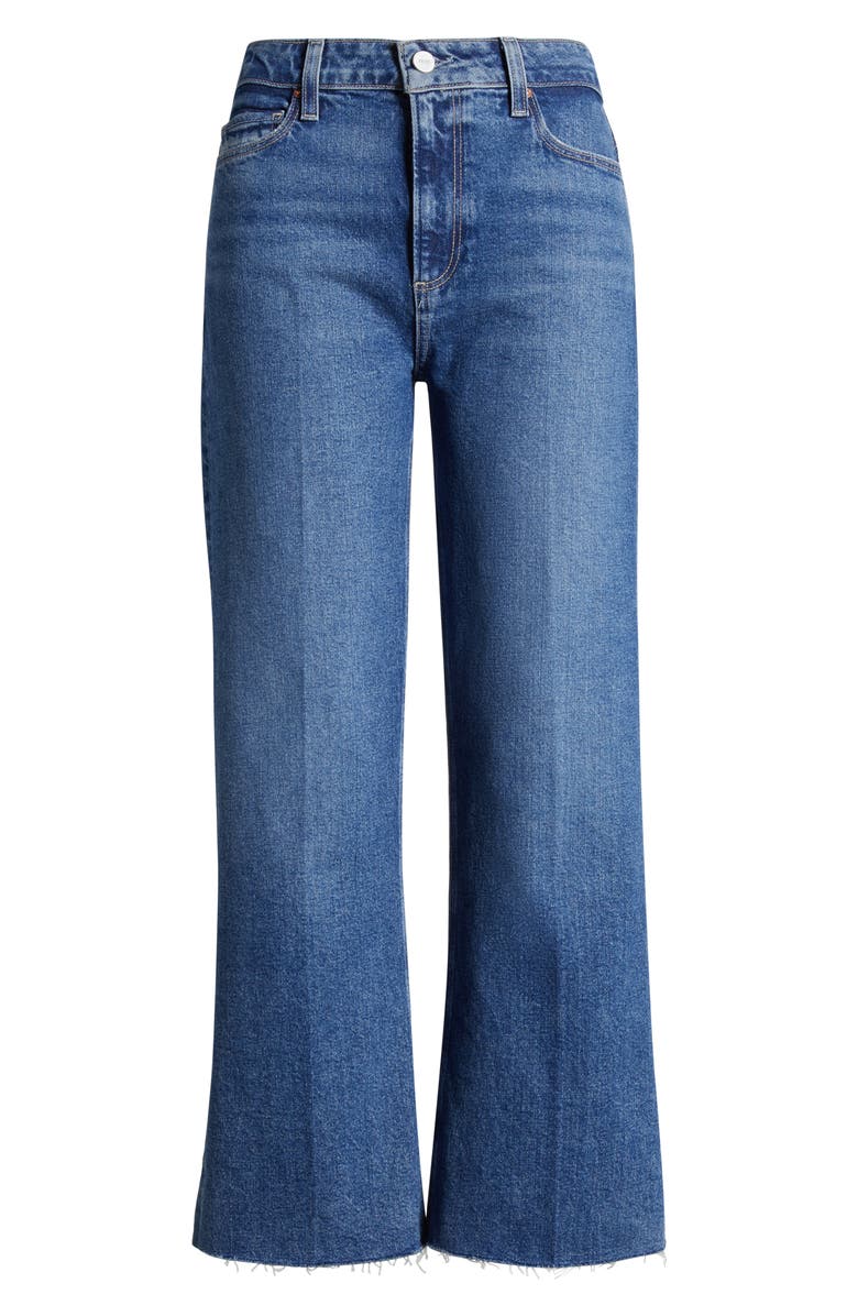 PAIGE Leenah Raw Hem High Waist Ankle Wide Leg Jeans, Alternate, color, Moonchild