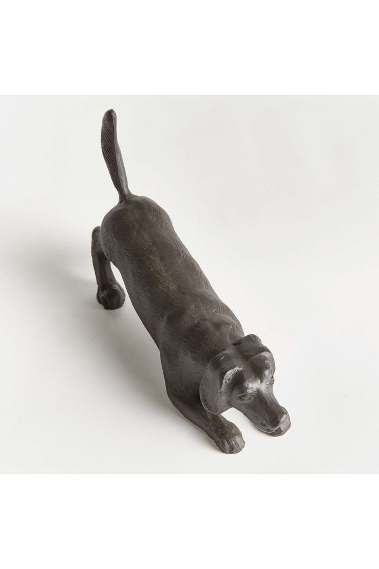 Playful Dog Sculpture, Alternate, color, Black